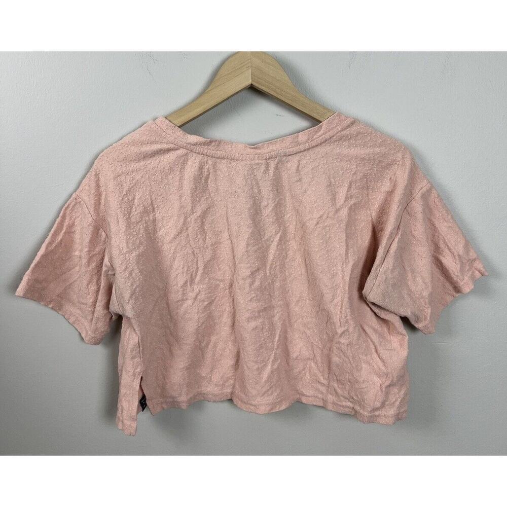 Gymshark Towel Tee Oversized Crop Top Blush Pink Size Small Cotton Vneck Women’s - Picture 2 of 4